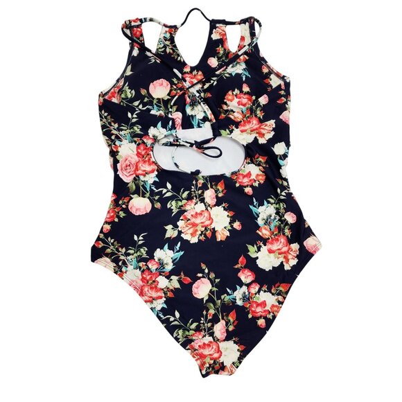 Cupshe Womens Floral Print One-Piece Swimsuit With Strappy Back Design SIZE M - Picture 2 of 12